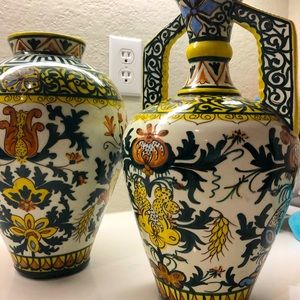 Vase Talavera Pottery Spain Vintage Amphora Vase price for one vase with handles